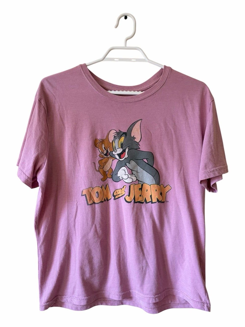 Tom & Jerry Pink Graphic Tee Y2K Cartoon Vintage Retro Casual Soft T-Shirt